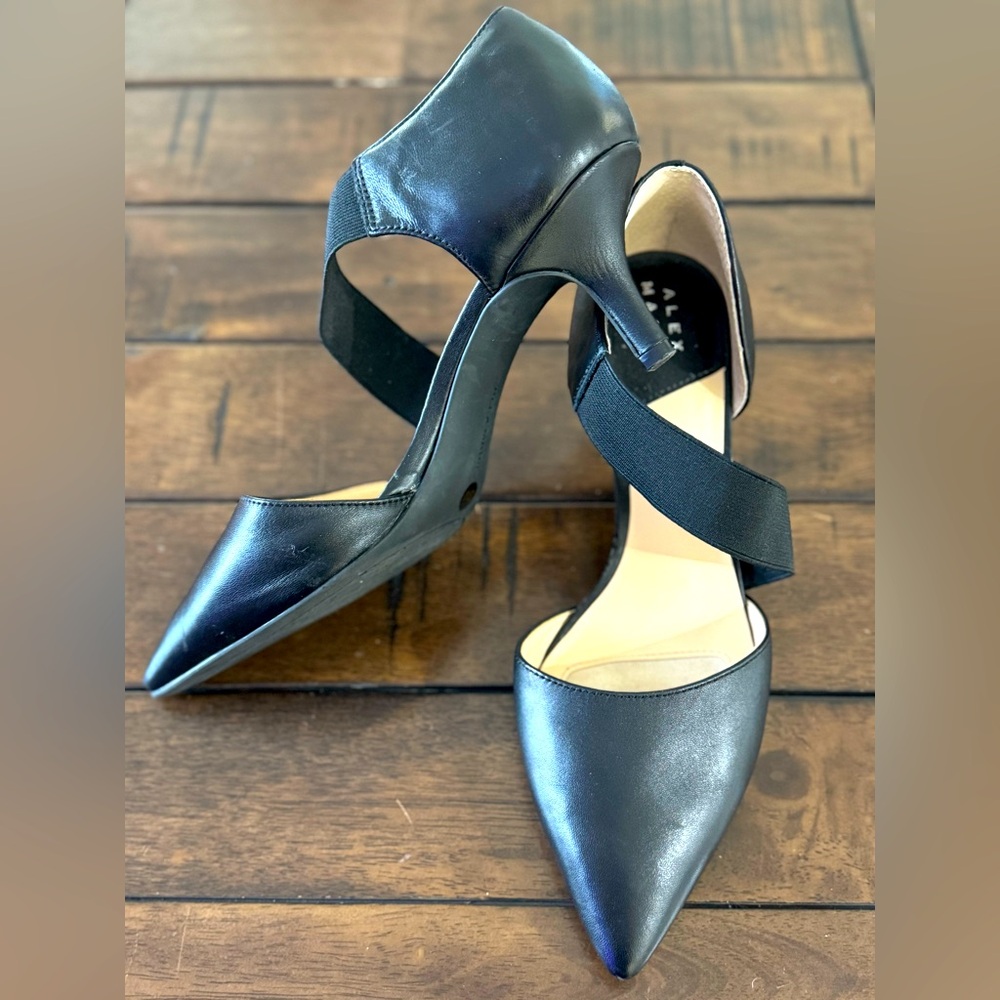Alex Marie Brandlin Leather Asymmetrical Strap Pumps